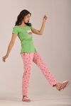 Sweet Moon Knit Cotton Pyjama Set - Pastelpink Green — thumbnail 4